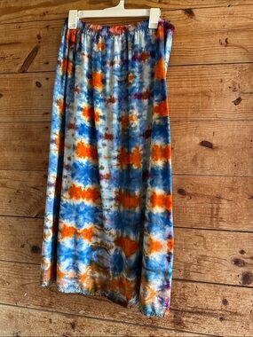 Dharma Trading Co. Tie-Dye Maxi Skirt - Blue & Orange